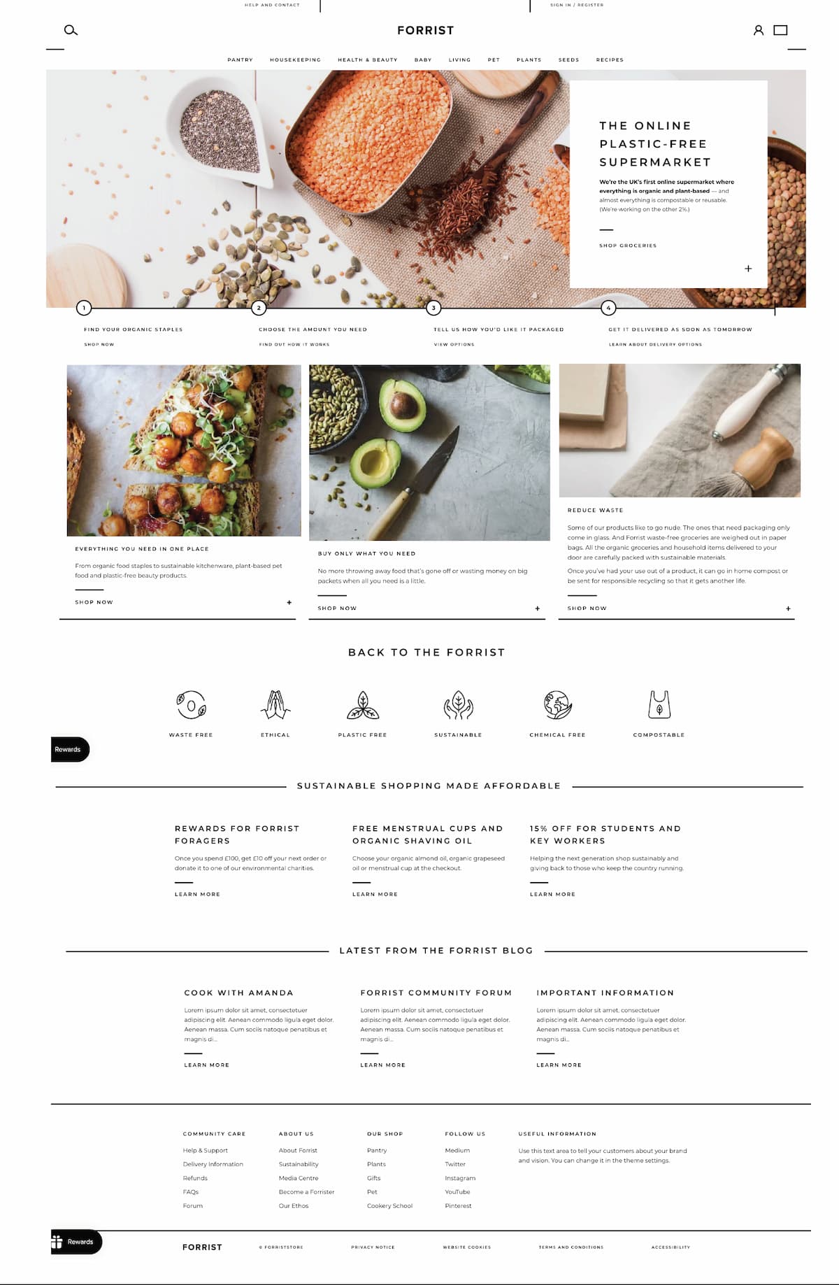 The finished Forrist home page, which shows the copy that we tested and optimised in the client’s Shopify theme
