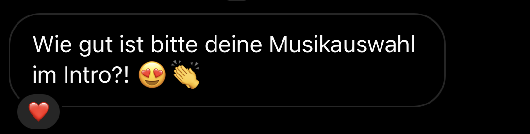 Erfolgreich-Wertorientiert-Kreativ-Podcast-Musik Lob für die Musikauswahl: "Wie gut ist bitte deine Musikauswahl im Intro?!"
