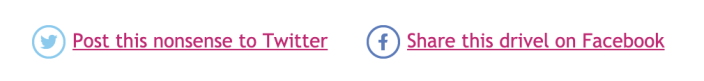 Sharing calls to action from the School of Social Entrepreneurs' newsletter: Post this nonsense to Twitter

Share this drivel on Facebook