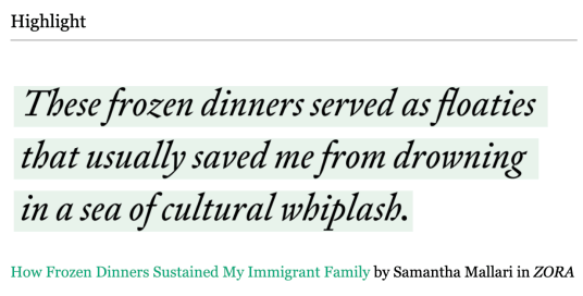 These frozen dinners served as floaties
that usually saved me from drowning
in a sea of cultural whiplash.
How Frozen Dinners Sustained My Immigrant Family by Samantha Mallari in ZORA